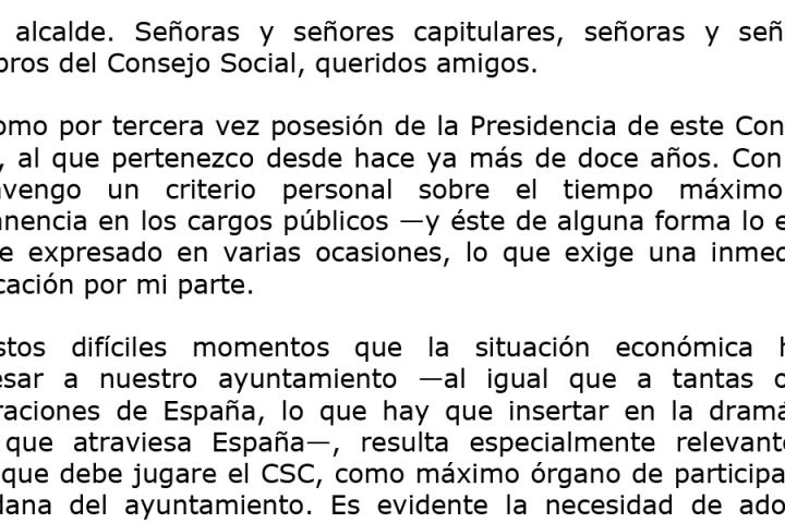 Constituido el Consejo Social de la Ciudad